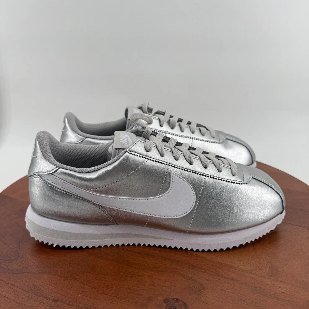 Nike Cortez ‎ Metallic Silver Retro Y2K Sneakers IR0042-001 Women's Size 11